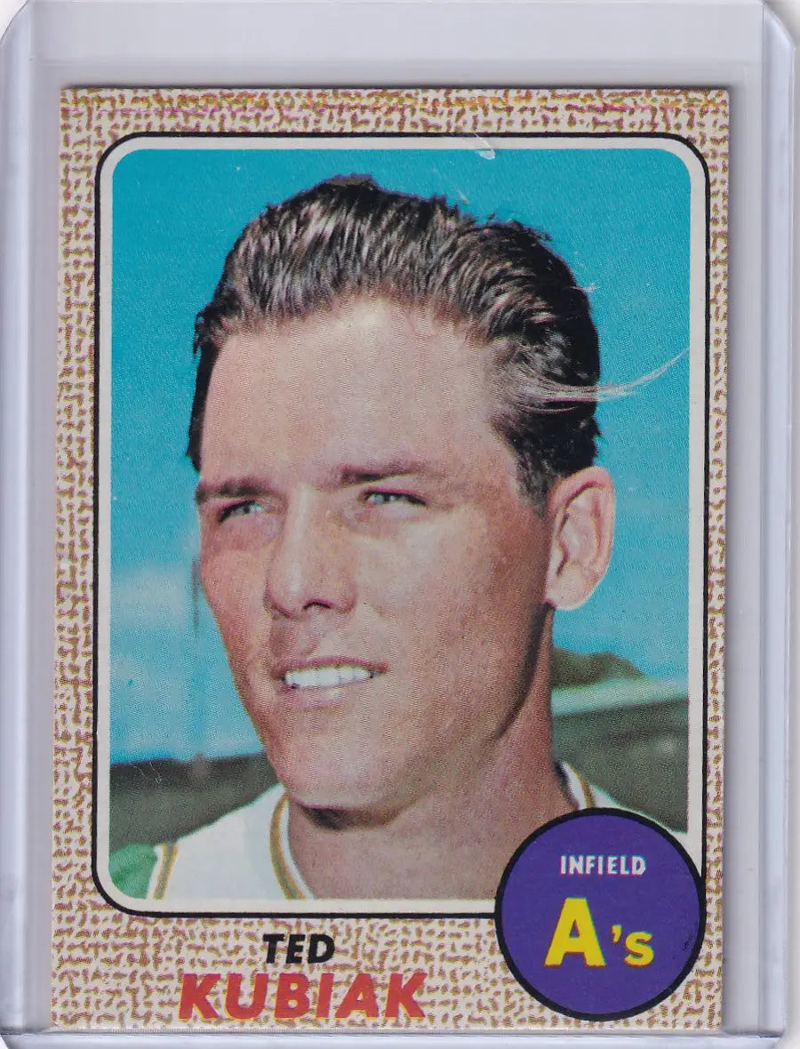 Vintage Topps Baseball card of Ted Kubiak from Oakland Athletics RC 1968