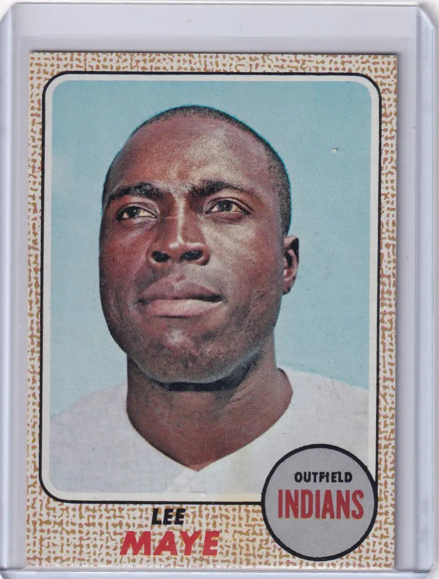 Baseball card of Lee Maye, Cleveland Indians outfielder from Topps Baseball 1968