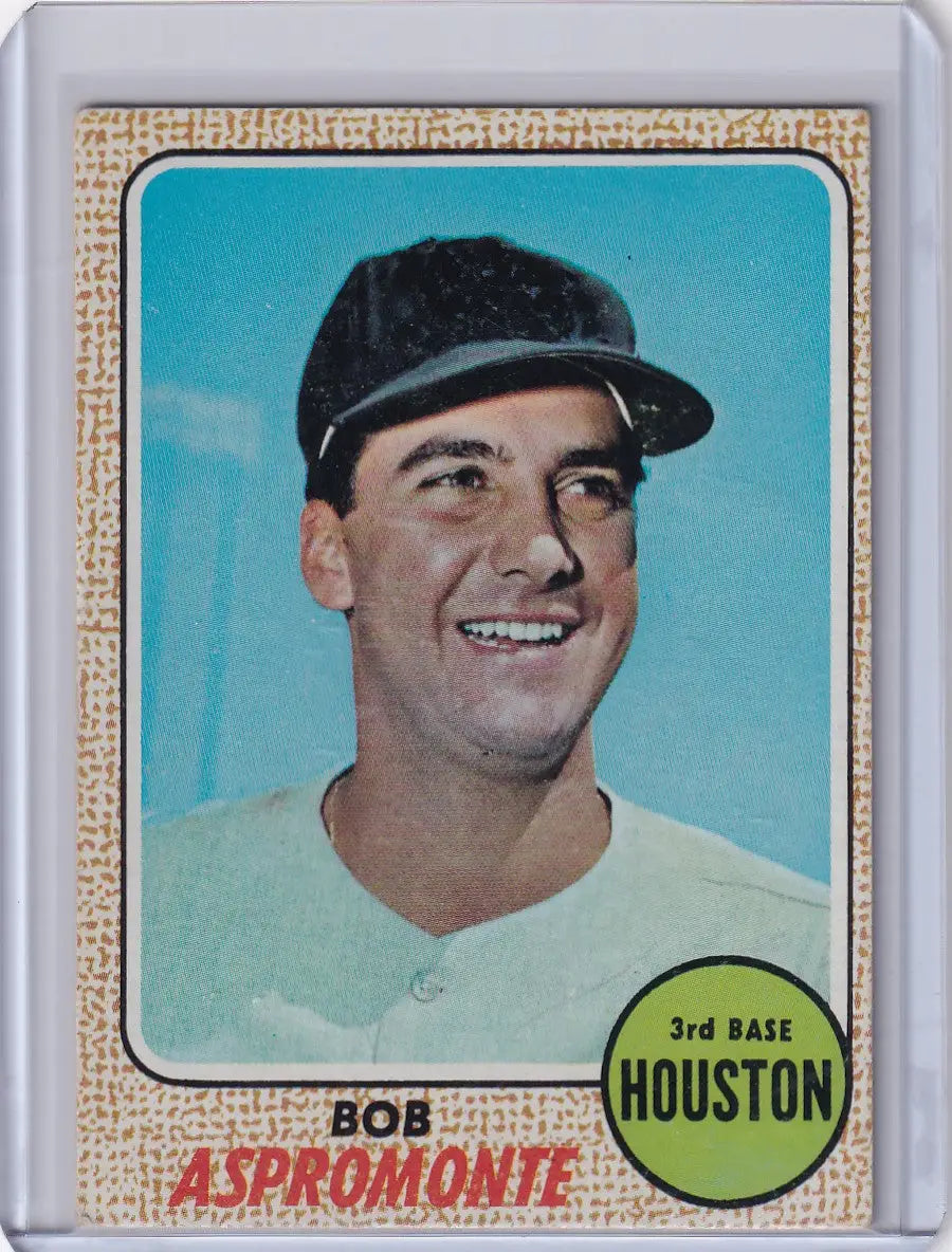Vintage Topps Baseball card of Bob Aspromonte with the Houston Astros smiling player