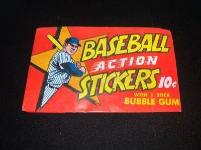 1968 Topps Baseball Action Stickers 10¢ Test Pack Empty Wrapper RARE