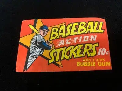 1968 Topps Baseball Action Stickers 10¢ Test Pack Empty Wrapper RARE