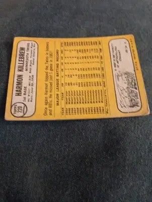 1968 Topps - Harmon Killebrew #220. Twins. VG+ - Baseball Card Single