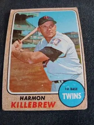 1968 Topps - Harmon Killebrew #220. Twins. VG+ - Baseball Card Single