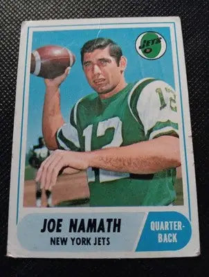 1968 Topps - Joe Namath #65. NY Jets. Crease. Edge Wear. VG - Football Card Single