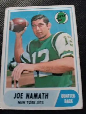 1968 Topps - Joe Namath #65. NY Jets. Crease. Edge Wear. VG - Football Card Single