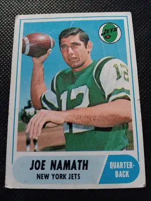 1968 Topps - Joe Namath #65. NY Jets. Crease. Edge Wear. VG - Football Card Single