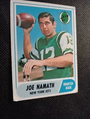 1968 Topps - Joe Namath #65. NY Jets. Crease. Edge Wear. VG - Football Card Single