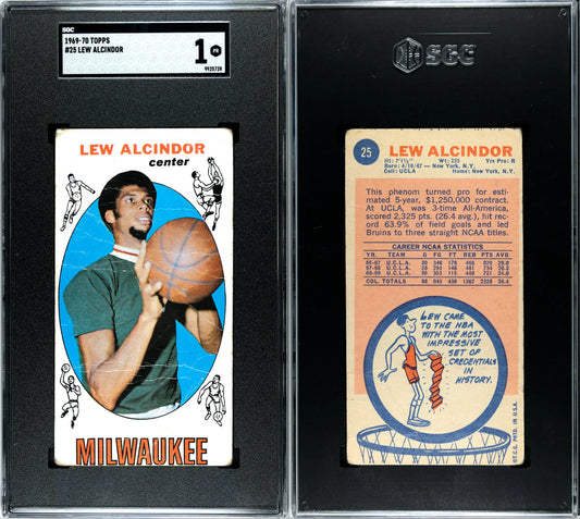 Graded Lew Alcindor Topps Basketball rookie card SGC 1 for collectors and trading cards fans