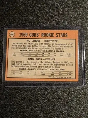1969 Topps #404 Cubs 1969 Rookie Stars (Vic LaRose / Gary Ross) RS RC - Baseball Card Single