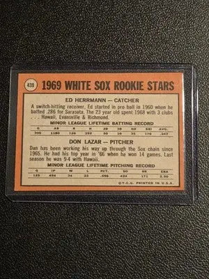 1969 Topps #439 White Sox 1969 Rookie Stars (Ed Herrmann / Dan Lazar) RS RC - Baseball Card Single