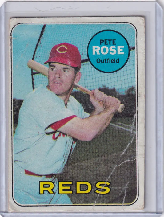 1969 Topps Baseball #120 Pete Rose - Cincinnati Reds - Baseball Card Single
