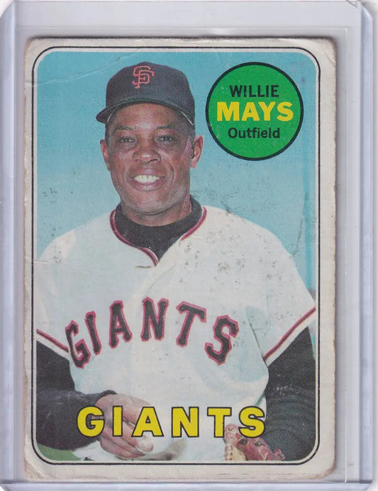 1969 Topps Baseball #190 Willie Mays - San Francisco Giants - Baseball Card Single