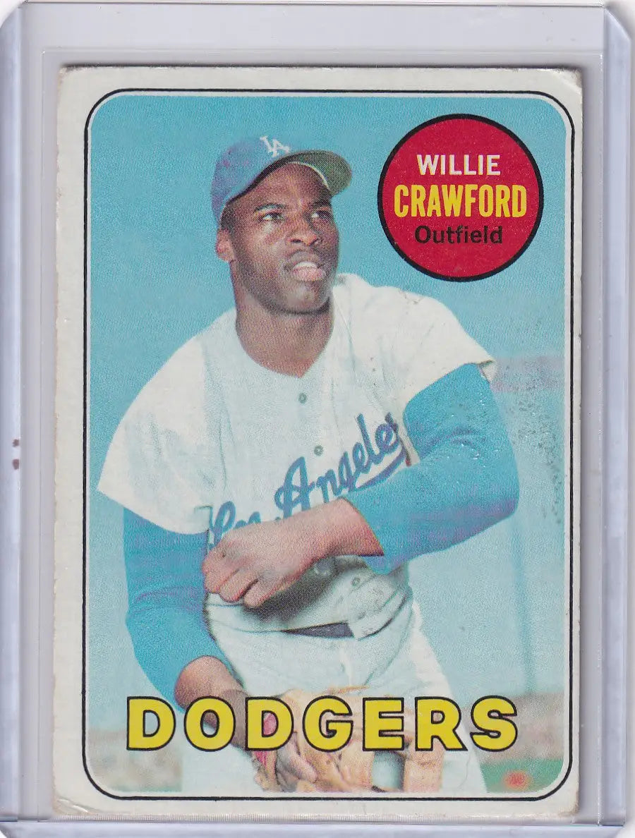 1969 Topps Baseball #327 Willie Crawford - Los Angeles Dodgers