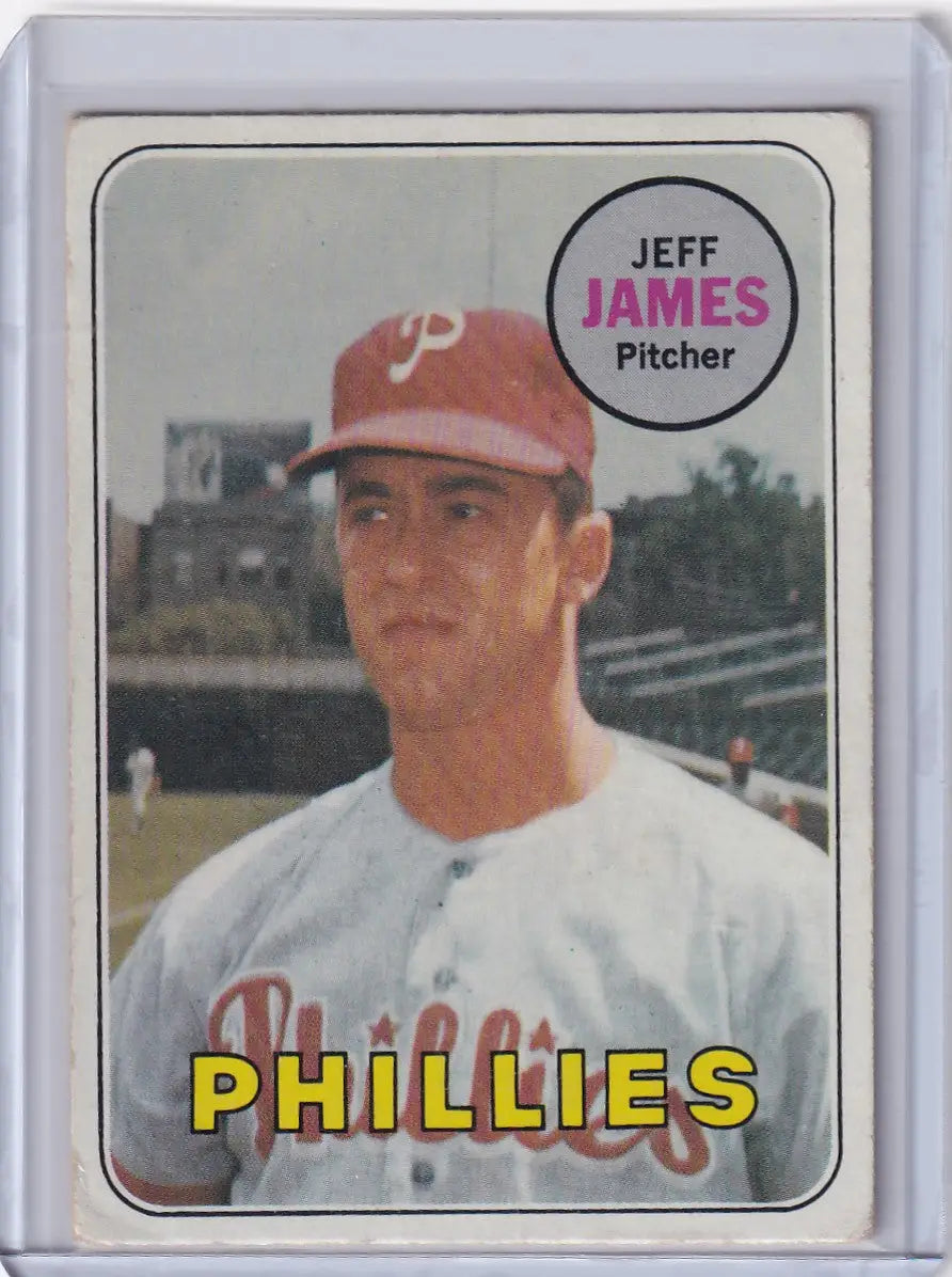 1969 Topps Baseball #477 Jeff James card featuring Philadelphia Phillies pitcher