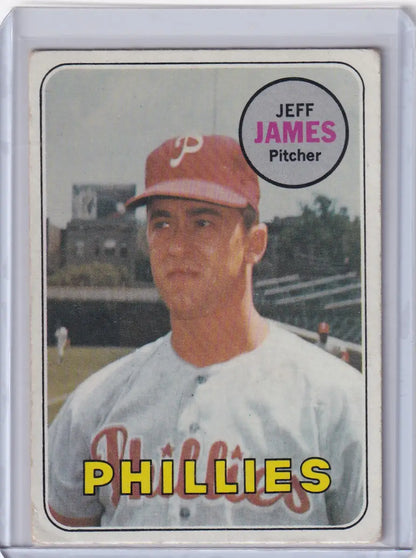 1969 Topps Baseball #477 Jeff James card featuring Philadelphia Phillies pitcher