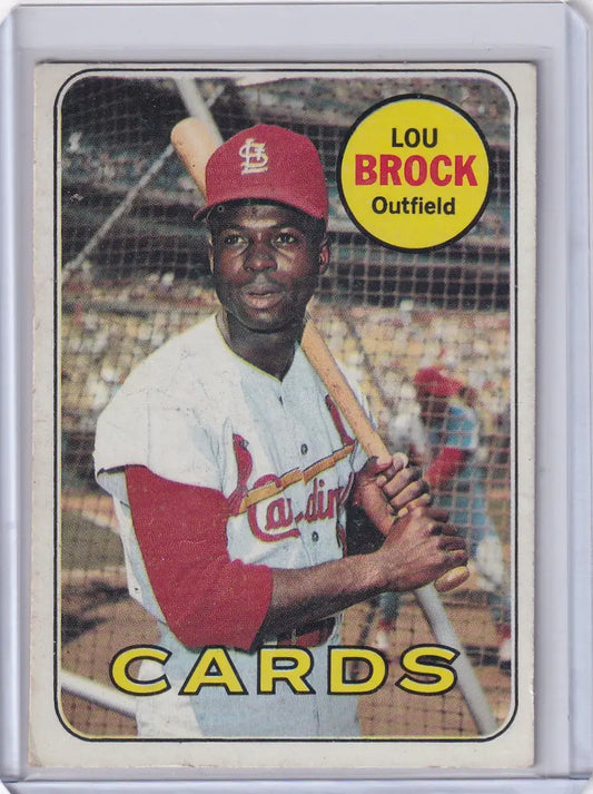 1969 Topps Baseball #85 Lou Brock - St. Louis Cardinals - Baseball Card Single