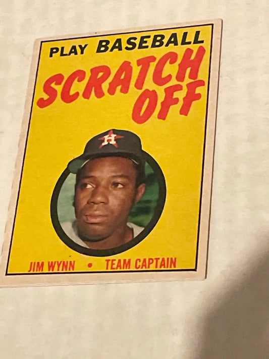 Vintage Topps Baseball Scratch Off Jim Wynn trading card with Team Captain label