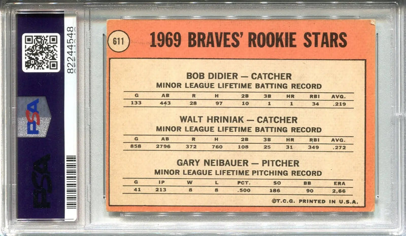 1969 Topps Bob Didier Walt Hriniak Beckett PSA 3/9 Signed Rookie Stars #611 Auto - Baseball Card Single