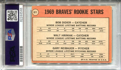 1969 Topps Bob Didier Walt Hriniak Beckett PSA 3/9 Signed Rookie Stars #611 Auto