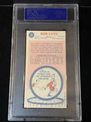 1969 Topps Bob Love #78 Chicago Bulls Rookie RC PSA 6 EX-MT - Basketball Card Single