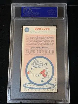 1969 Topps Bob Love #78 Chicago Bulls Rookie RC PSA 6 EX-MT - Basketball Card Single
