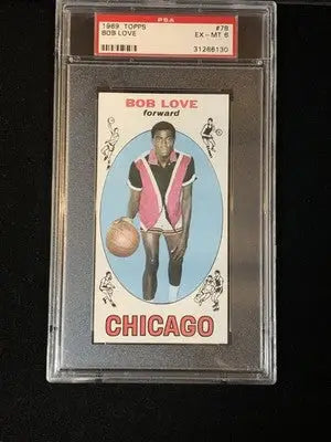 1969 Topps Bob Love #78 Chicago Bulls Rookie RC PSA 6 EX-MT - Basketball Card Single