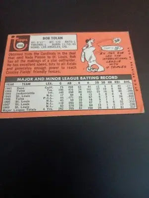 1969 Topps - Bobby Tolan #448. Cincinnati Reds. EX - Baseball Card Single