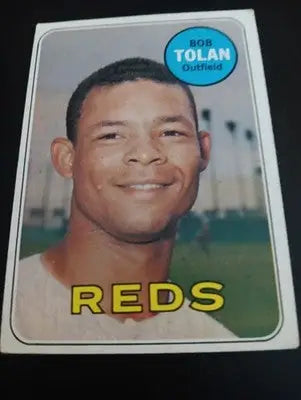 1969 Topps - Bobby Tolan #448. Cincinnati Reds. EX - Baseball Card Single