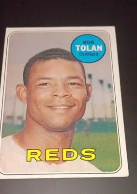 1969 Topps - Bobby Tolan #448. Cincinnati Reds. EX - Baseball Card Single