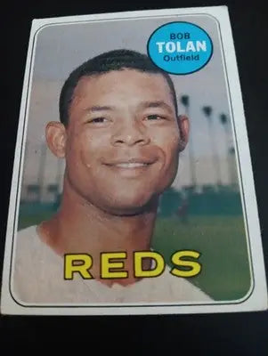 1969 Topps - Bobby Tolan #448. Cincinnati Reds. EX - Baseball Card Single