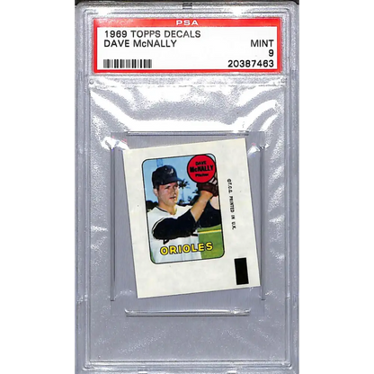 1969 Topps Decals # Dave McNally PSA 9 MINT Baltimore Orioles  Image 1