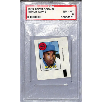 1969 Topps Decals # Tommy Davis PSA 8 NM-MT Seattle Pilots  Image 1