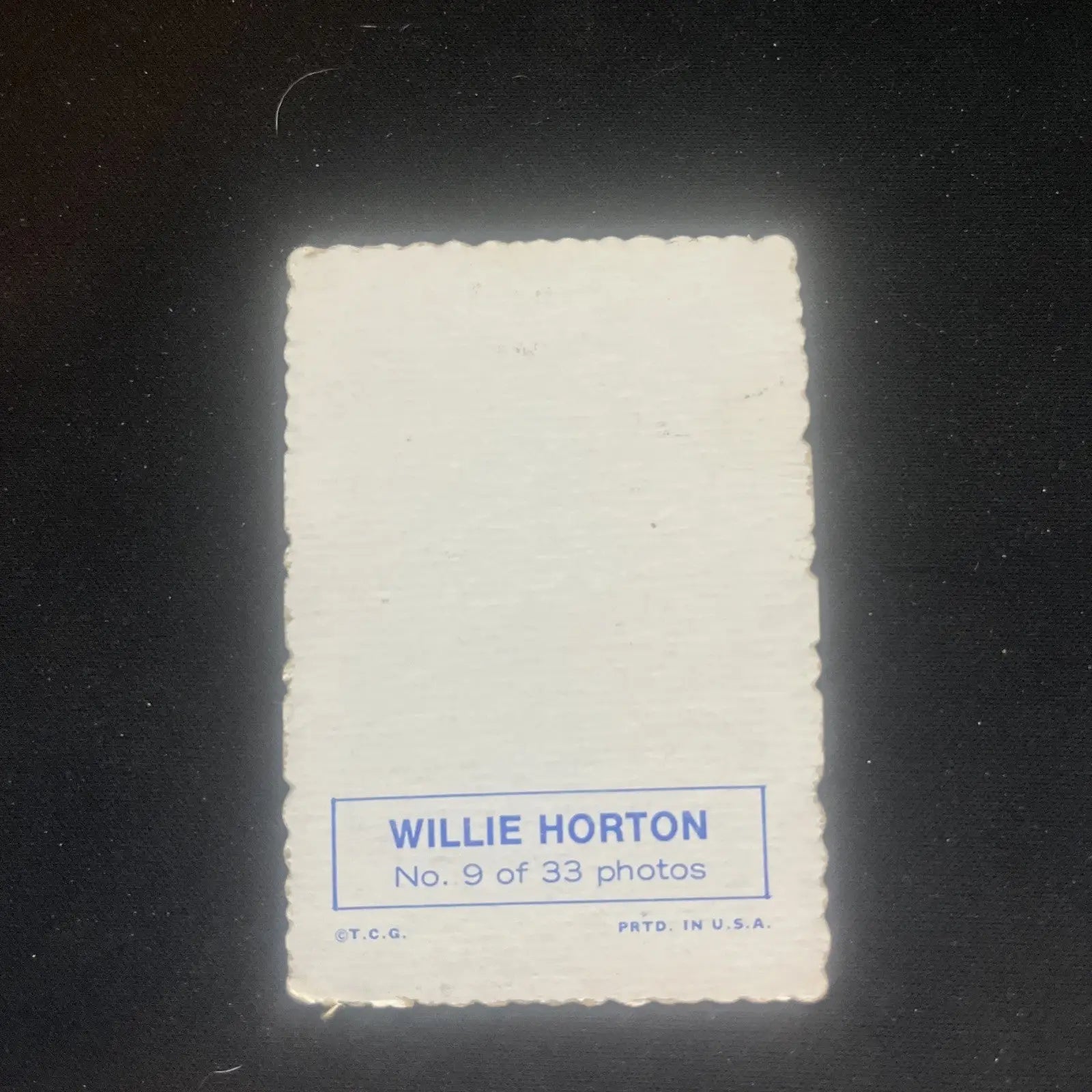 Vintage Willie Horton photo card from 1969 Topps Deckle Edge collection