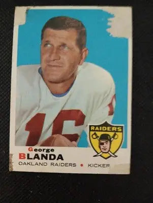 1969 Topps - George Blanda #232. Lower grade. Paper loss. Raiders. PR - GD - Football Card Single