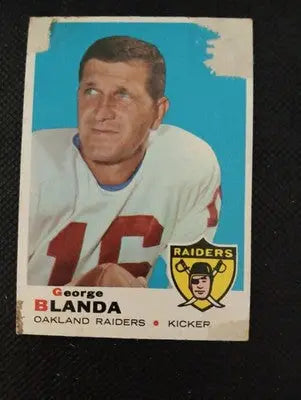 1969 Topps - George Blanda #232. Lower grade. Paper loss. Raiders. PR - GD - Football Card Single