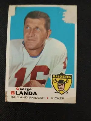 1969 Topps - George Blanda #232. Lower grade. Paper loss. Raiders. PR - GD - Football Card Single