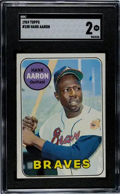 1969 Topps Hank Aaron #100 Baseball SGC 2