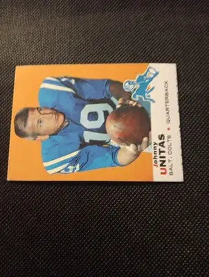 1969 Topps - Johnny Unitas #25. Baltimore Colts. EX. imperfect cut - Football Card Single