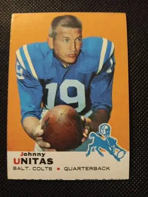 1969 Topps - Johnny Unitas #25. Baltimore Colts. EX. imperfect cut - Football Card Single
