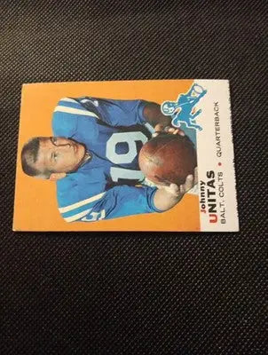 1969 Topps - Johnny Unitas #25. Baltimore Colts. EX. imperfect cut - Football Card Single