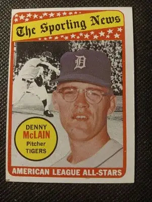 1969 Topps - The Sporting News All Stars Denny McLain #433. Detroit Tigers. EX+