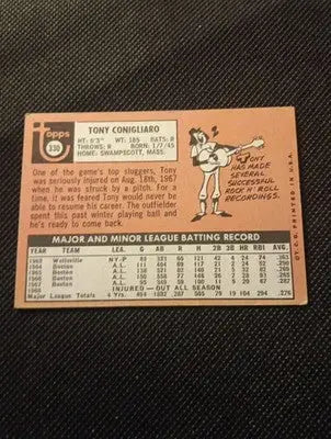 1969 Topps - Tony Conigliaro #330. Boston Red Sox. EX-NRMT - Baseball Card Single