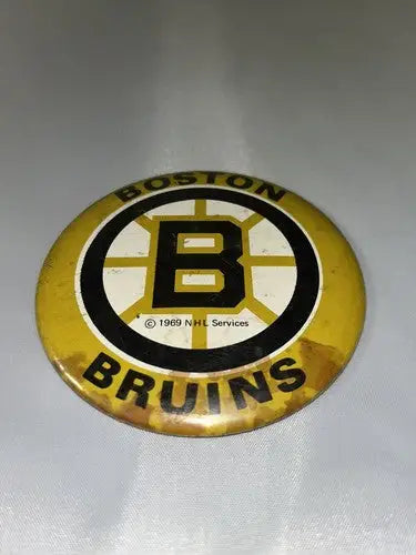 1969 Vintage NHL Boston Bruins Pinback Button Hockey 3’’ Pin - Sports Memorabilia