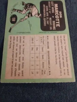1970-71 O-Pee-Chee - Don Marcotte #138 (RC). Bruins. EX+ - Hockey Card Single