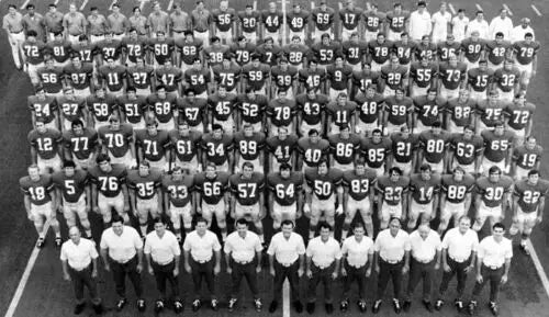 Vintage Baylor Bears football team photo showcasing Texas Longhorns Football rivalry