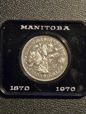 1970 Canada Manitoba Centennial Silver Dollar in Original Presentation Case - Coins & Currency