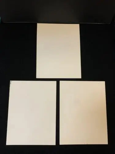 Three blank rectangular sheets for Pittsburgh Pirates color prints trading cards