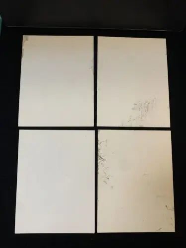 Four rectangular white trading cards featuring Pittsburgh Pirates color prints