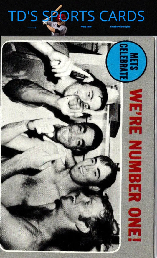 Vintage Mets Celebrate trading card from the 1970 Topps baseball cards series