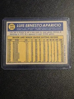 1970 Topps #315 Luis Aparicio - Baseball Card Single